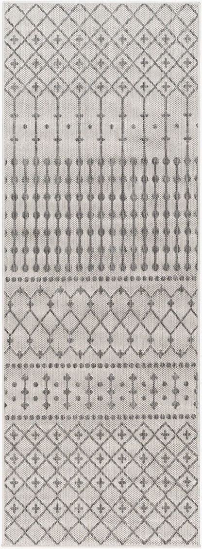 Long Beach LBH-2329 7ft Runner Machine Woven Indoor/Outdoor Runner Rug