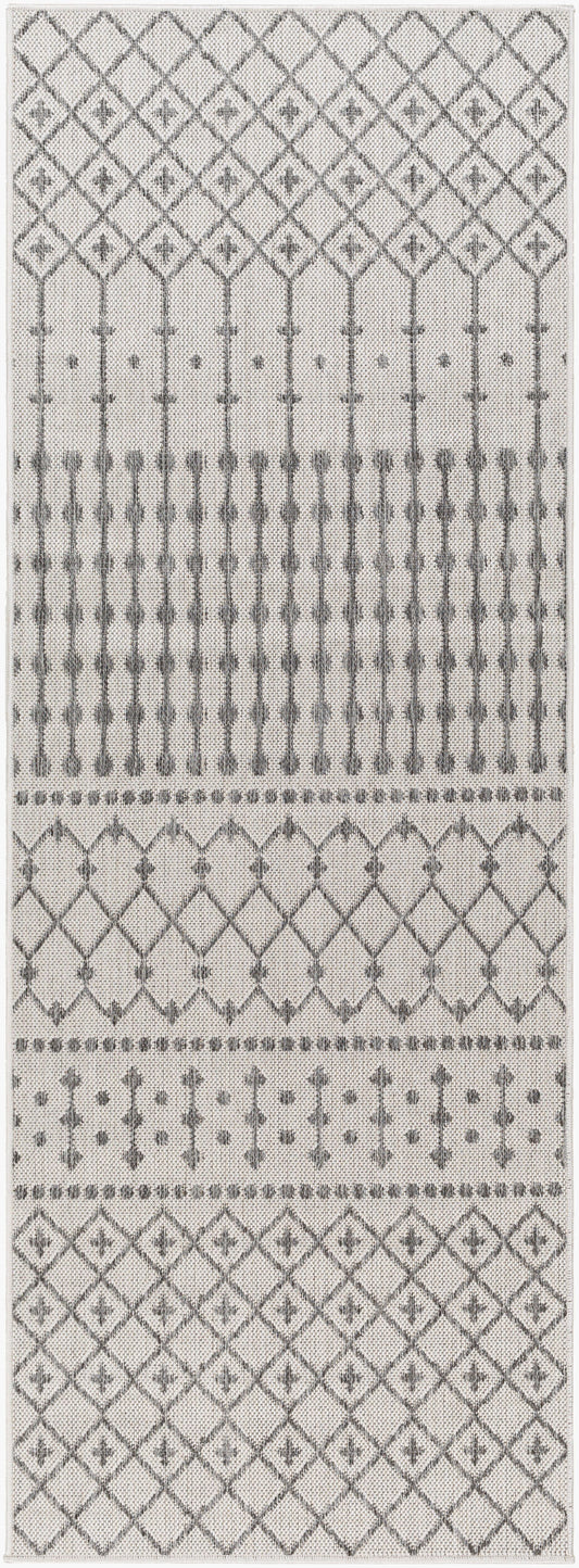Long Beach LBH-2329 7ft Runner Machine Woven Indoor/Outdoor Runner Rug