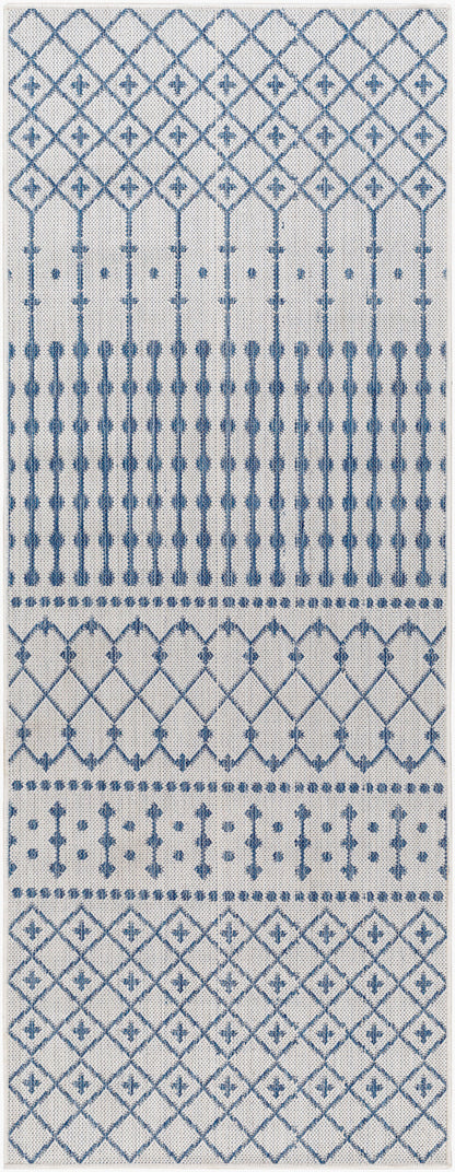 Long Beach LBH-2330 7ft Runner Machine Woven Indoor/Outdoor Runner Rug