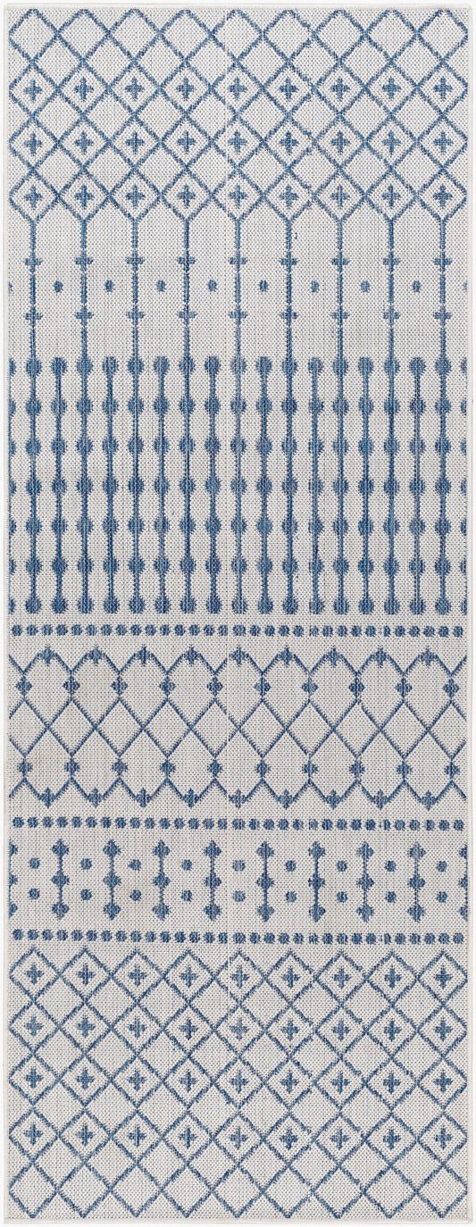 Long Beach LBH-2330 7ft Runner Machine Woven Indoor/Outdoor Runner Rug