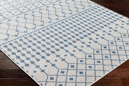 Long Beach LBH-2330 7ft Runner Machine Woven Indoor/Outdoor Runner Rug