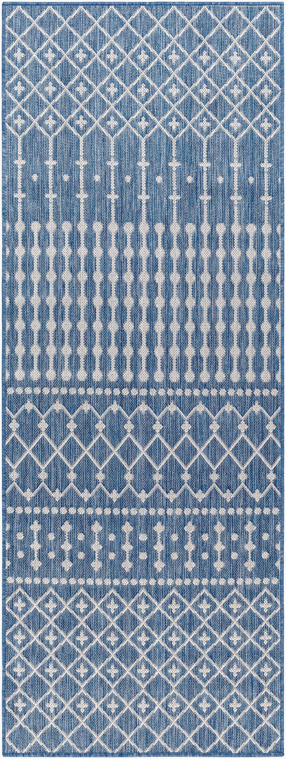 Long Beach LBH-2331 7ft Runner Machine Woven Indoor/Outdoor Runner Rug