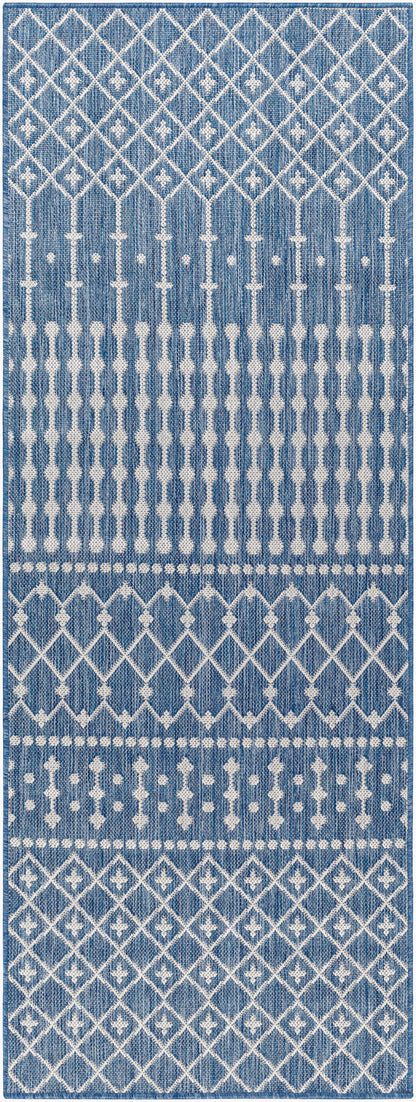Long Beach LBH-2331 7ft Runner Machine Woven Indoor/Outdoor Runner Rug