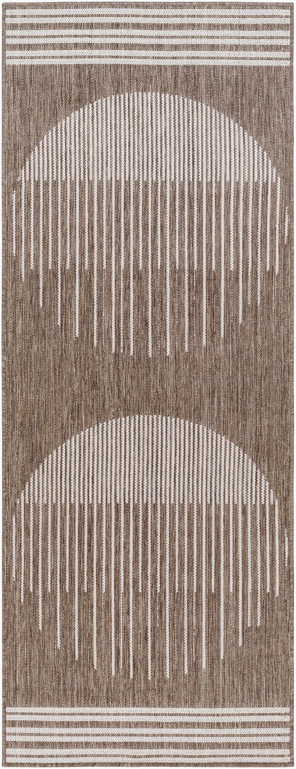 Long Beach LBH-2332 7ft Runner Machine Woven Indoor/Outdoor Runner Rug