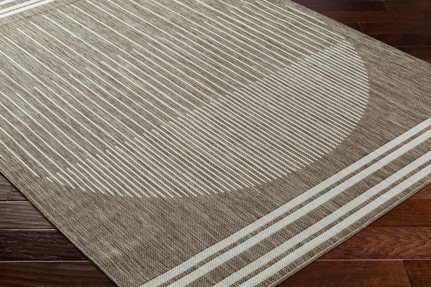 Long Beach LBH-2332 7ft Runner Machine Woven Indoor/Outdoor Runner Rug