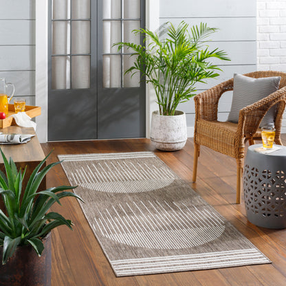 Long Beach LBH-2332 7ft Runner Machine Woven Indoor/Outdoor Runner Rug