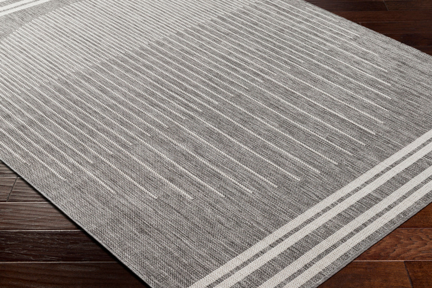 Long Beach LBH-2333 7ft Runner Machine Woven Indoor/Outdoor Runner Rug