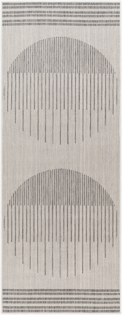 Long Beach LBH-2334 7ft Runner Machine Woven Indoor/Outdoor Runner Rug