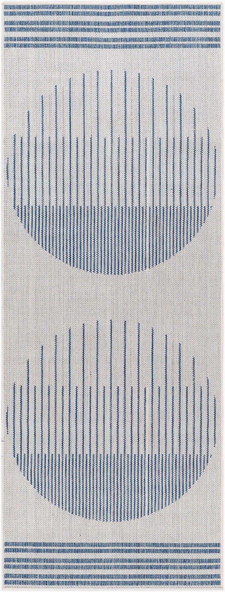 Long Beach LBH-2335 7ft Runner Machine Woven Indoor/Outdoor Runner Rug