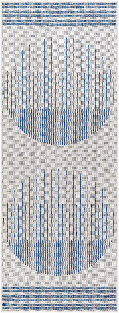 Long Beach LBH-2335 7ft Runner Machine Woven Indoor/Outdoor Runner Rug