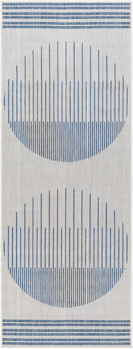 Long Beach LBH-2335 7ft Runner Machine Woven Indoor/Outdoor Runner Rug
