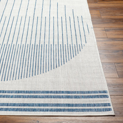 Long Beach LBH-2335 7ft Runner Machine Woven Indoor/Outdoor Runner Rug
