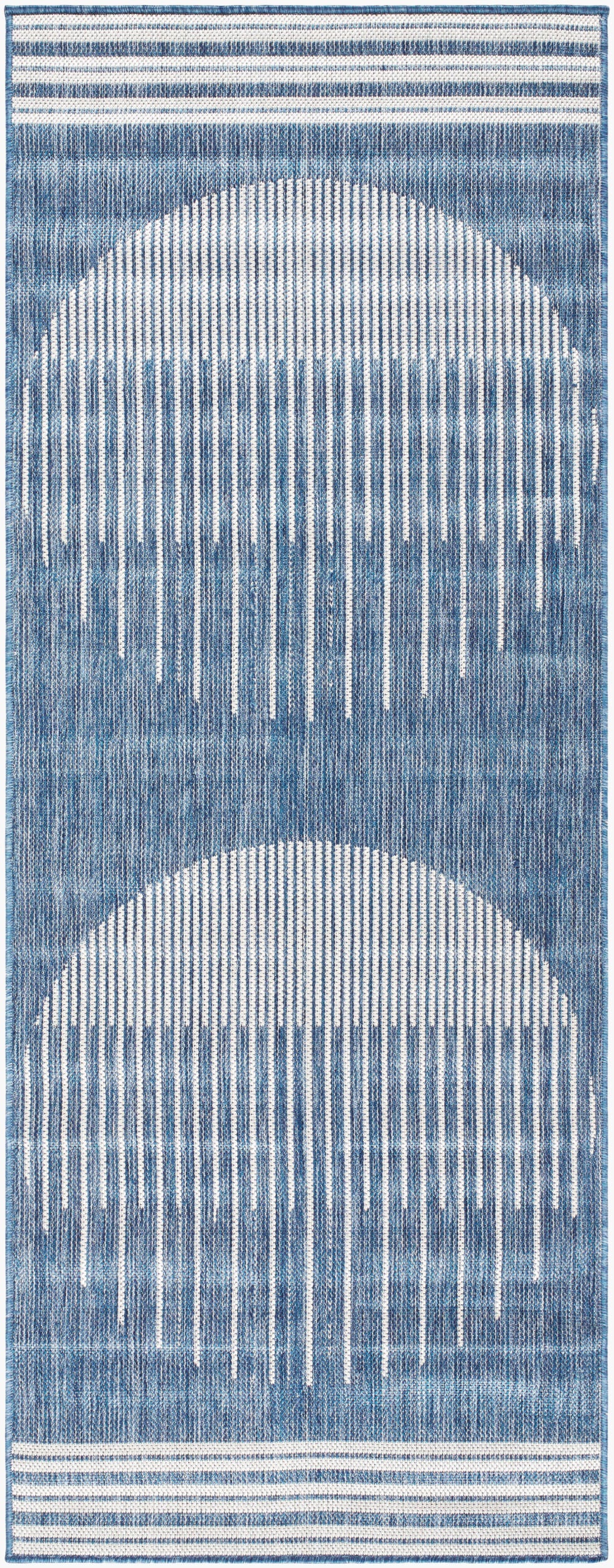 Long Beach LBH-2336 7ft Runner Machine Woven Indoor/Outdoor Runner Rug