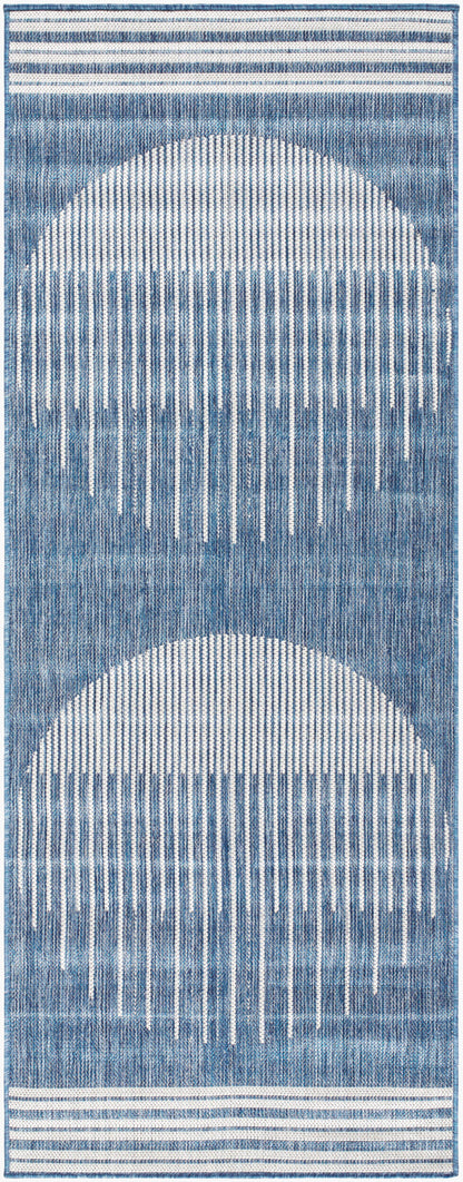Long Beach LBH-2336 7ft Runner Machine Woven Indoor/Outdoor Runner Rug