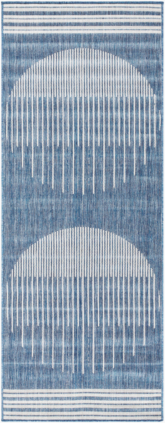 Long Beach LBH-2336 7ft Runner Machine Woven Indoor/Outdoor Runner Rug