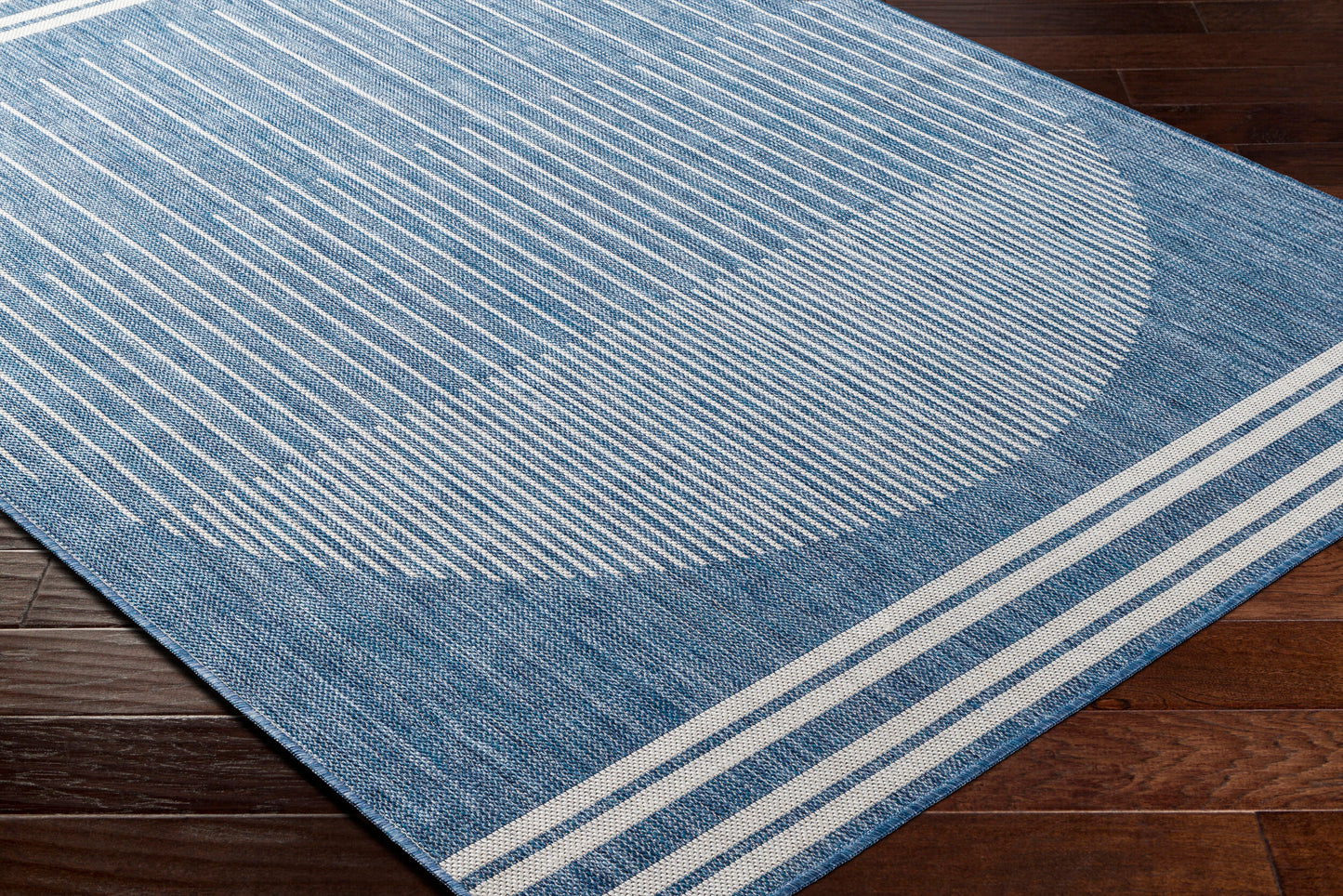 Long Beach LBH-2336 7ft Runner Machine Woven Indoor/Outdoor Runner Rug