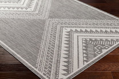 Long Beach LBH-2337 7ft Runner Machine Woven Indoor/Outdoor Runner Rug