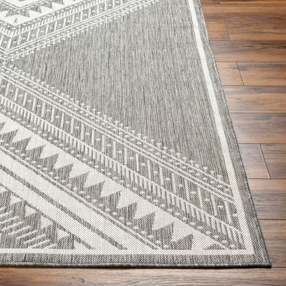 Long Beach LBH-2337 7ft Runner Machine Woven Indoor/Outdoor Runner Rug