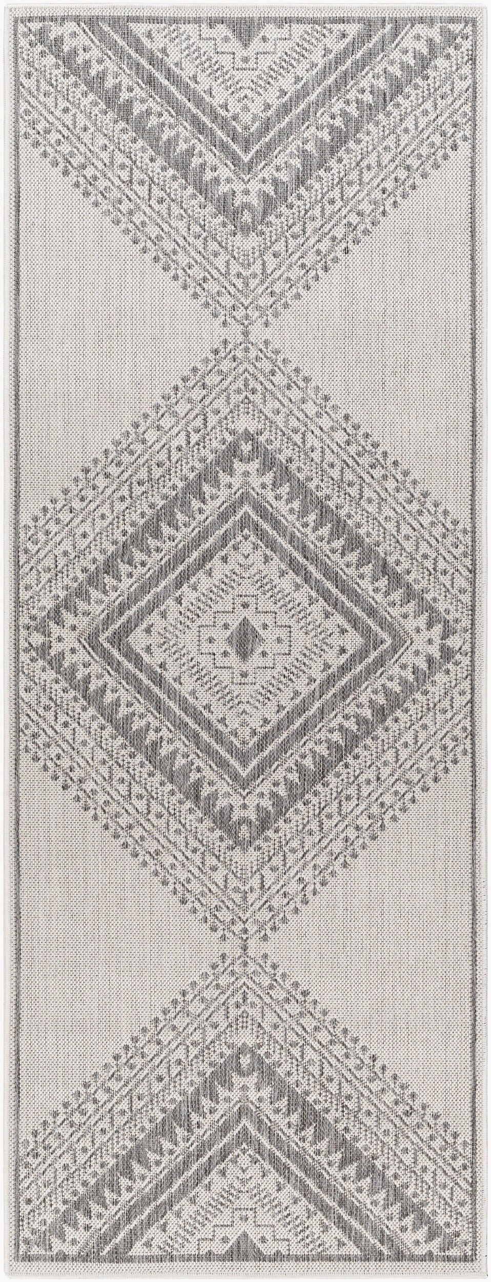 Long Beach LBH-2338 7ft Runner Machine Woven Indoor/Outdoor Runner Rug