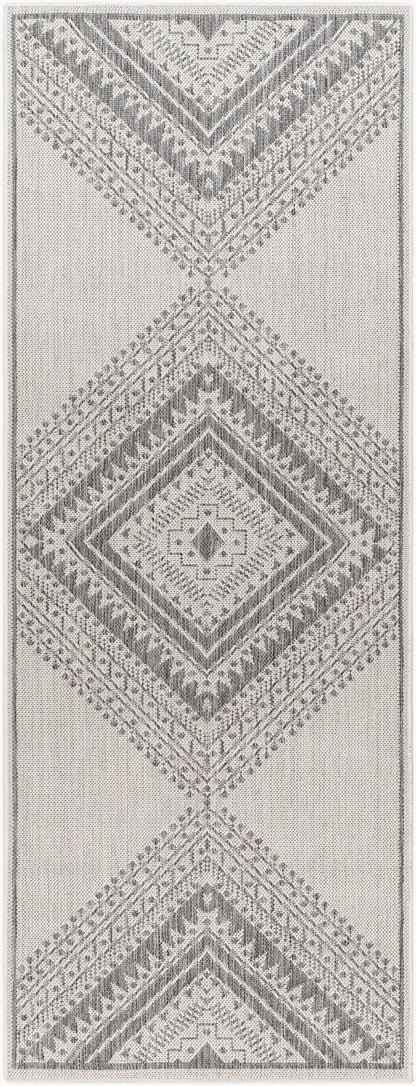 Long Beach LBH-2338 7ft Runner Machine Woven Indoor/Outdoor Runner Rug