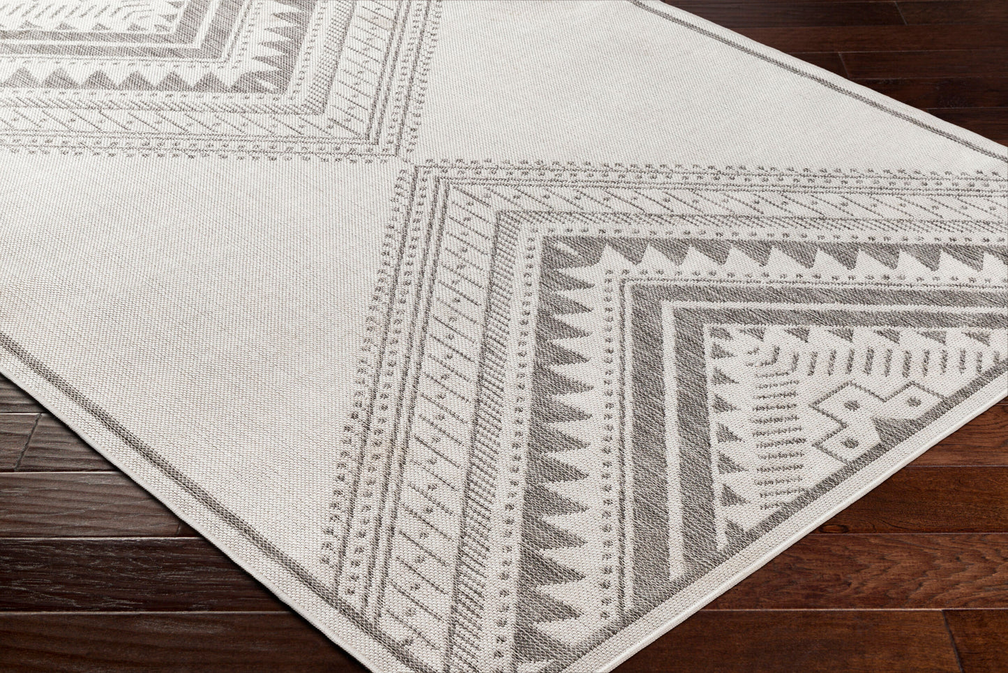 Long Beach LBH-2338 7ft Runner Machine Woven Indoor/Outdoor Runner Rug
