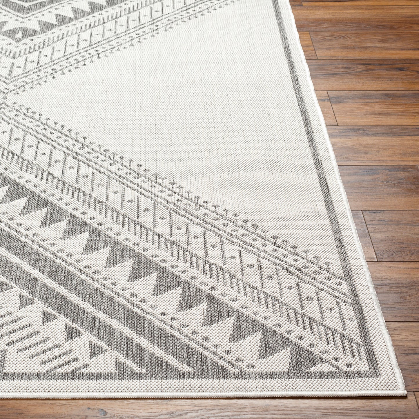 Long Beach LBH-2338 7ft Runner Machine Woven Indoor/Outdoor Runner Rug