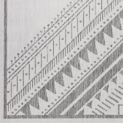 Long Beach LBH-2338 7ft Runner Machine Woven Indoor/Outdoor Runner Rug
