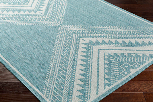 Long Beach LBH-2339 7ft Runner Machine Woven Indoor/Outdoor Runner Rug