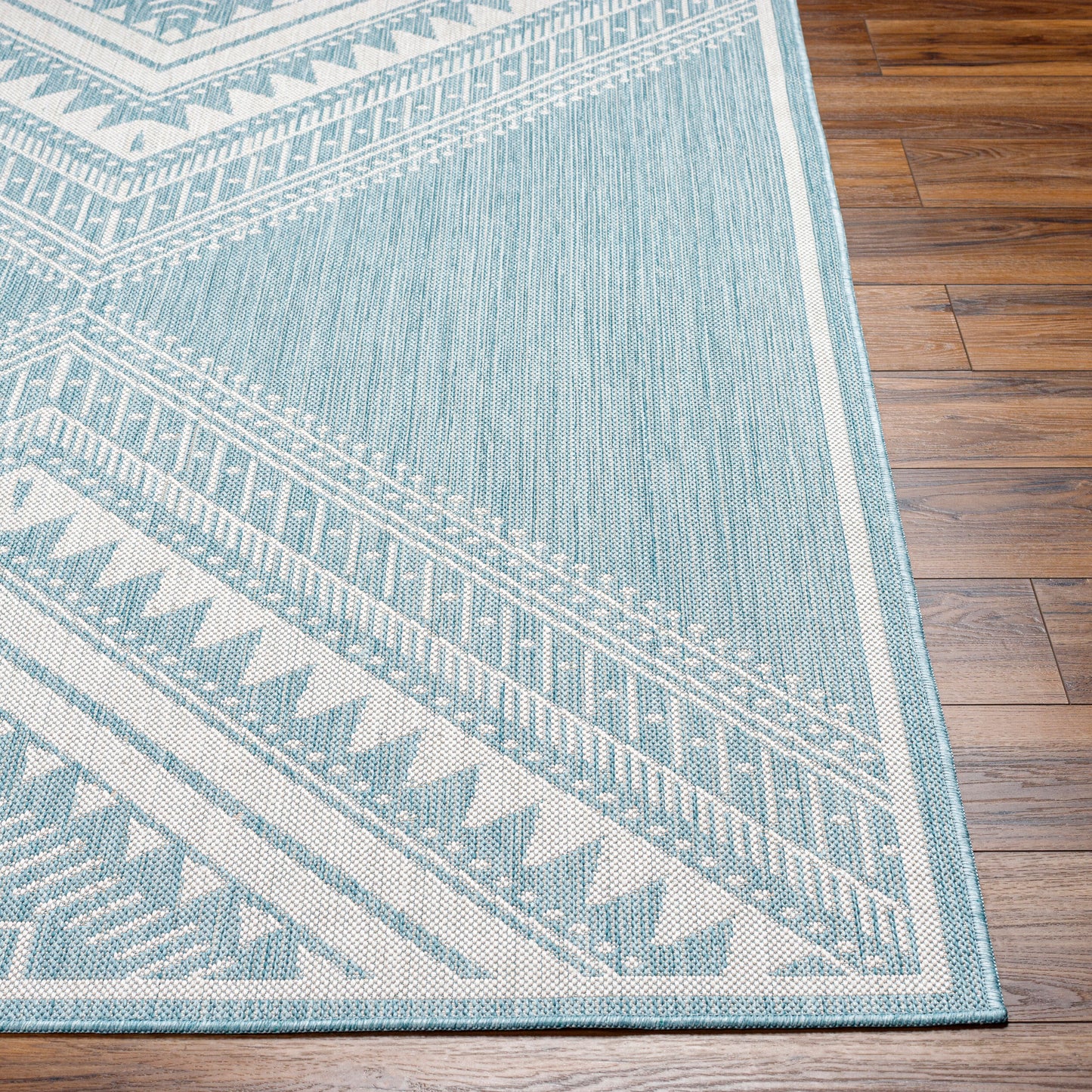 Long Beach LBH-2339 7ft Runner Machine Woven Indoor/Outdoor Runner Rug