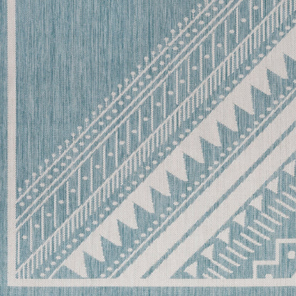 Long Beach LBH-2339 7ft Runner Machine Woven Indoor/Outdoor Runner Rug