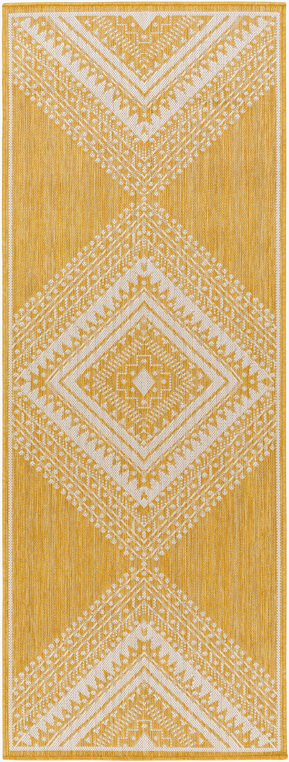 Long Beach LBH-2340 7ft Runner Machine Woven Indoor/Outdoor Runner Rug