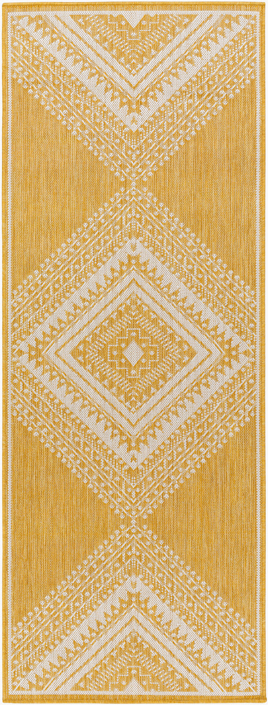Long Beach LBH-2340 7ft Runner Machine Woven Indoor/Outdoor Runner Rug