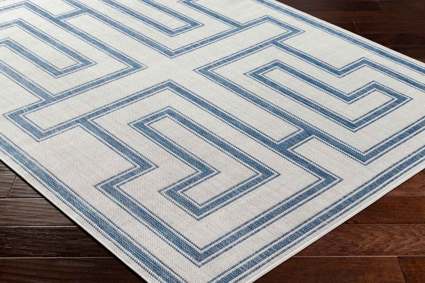 Long Beach LBH-2344 7ft Runner Machine Woven Indoor/Outdoor Runner Rug