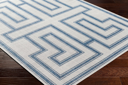 Long Beach LBH-2344 7ft Runner Machine Woven Indoor/Outdoor Runner Rug