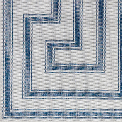 Long Beach LBH-2344 7ft Runner Machine Woven Indoor/Outdoor Runner Rug