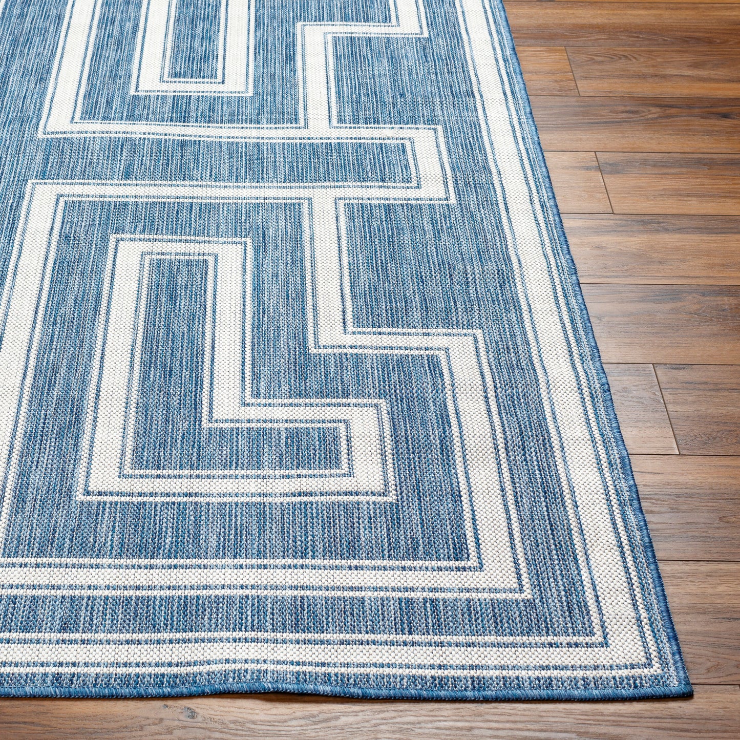 Long Beach LBH-2345 7ft Runner Machine Woven Indoor/Outdoor Runner Rug