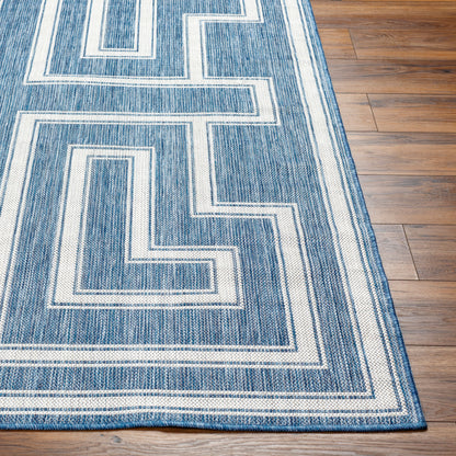 Long Beach LBH-2345 7ft Runner Machine Woven Indoor/Outdoor Runner Rug