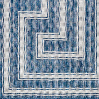 Long Beach LBH-2345 7ft Runner Machine Woven Indoor/Outdoor Runner Rug