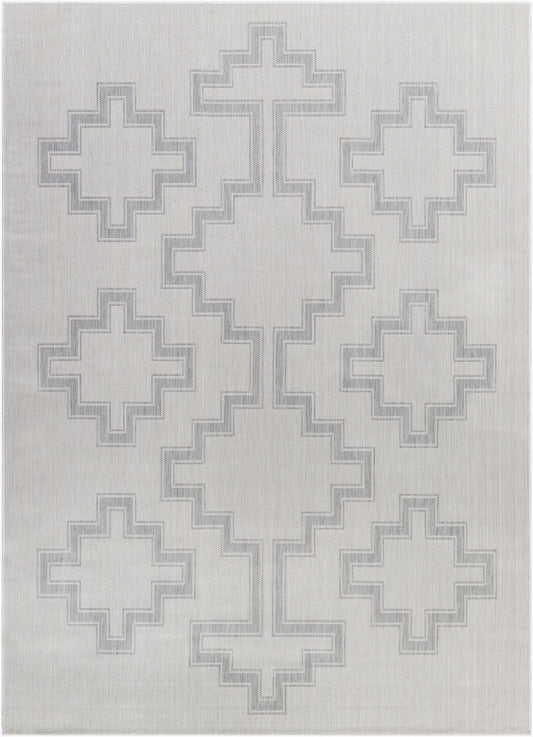 Alfombra tejida a máquina para interior y exterior Long Beach LBH-2346 de 1,83 m x 2,74 m