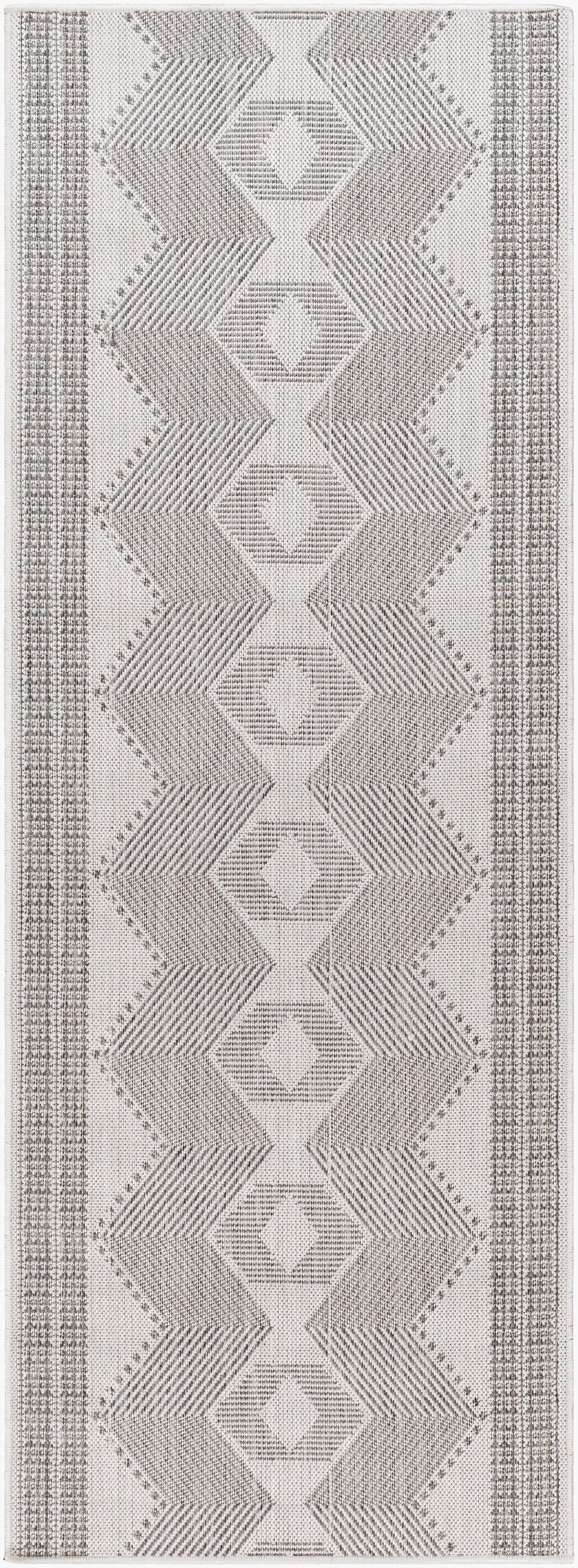 Long Beach LBH-2347 7ft Runner Machine Woven Indoor/Outdoor Runner Rug