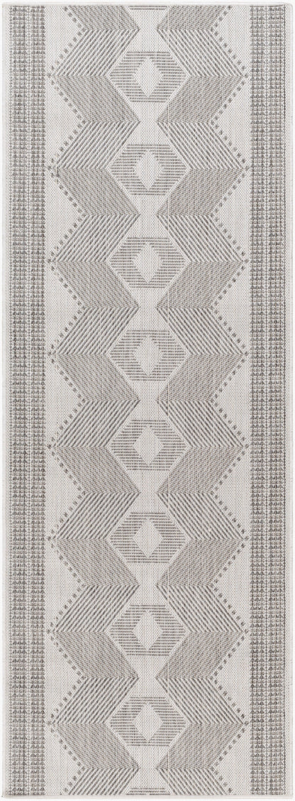 Long Beach LBH-2347 7ft Runner Machine Woven Indoor/Outdoor Runner Rug