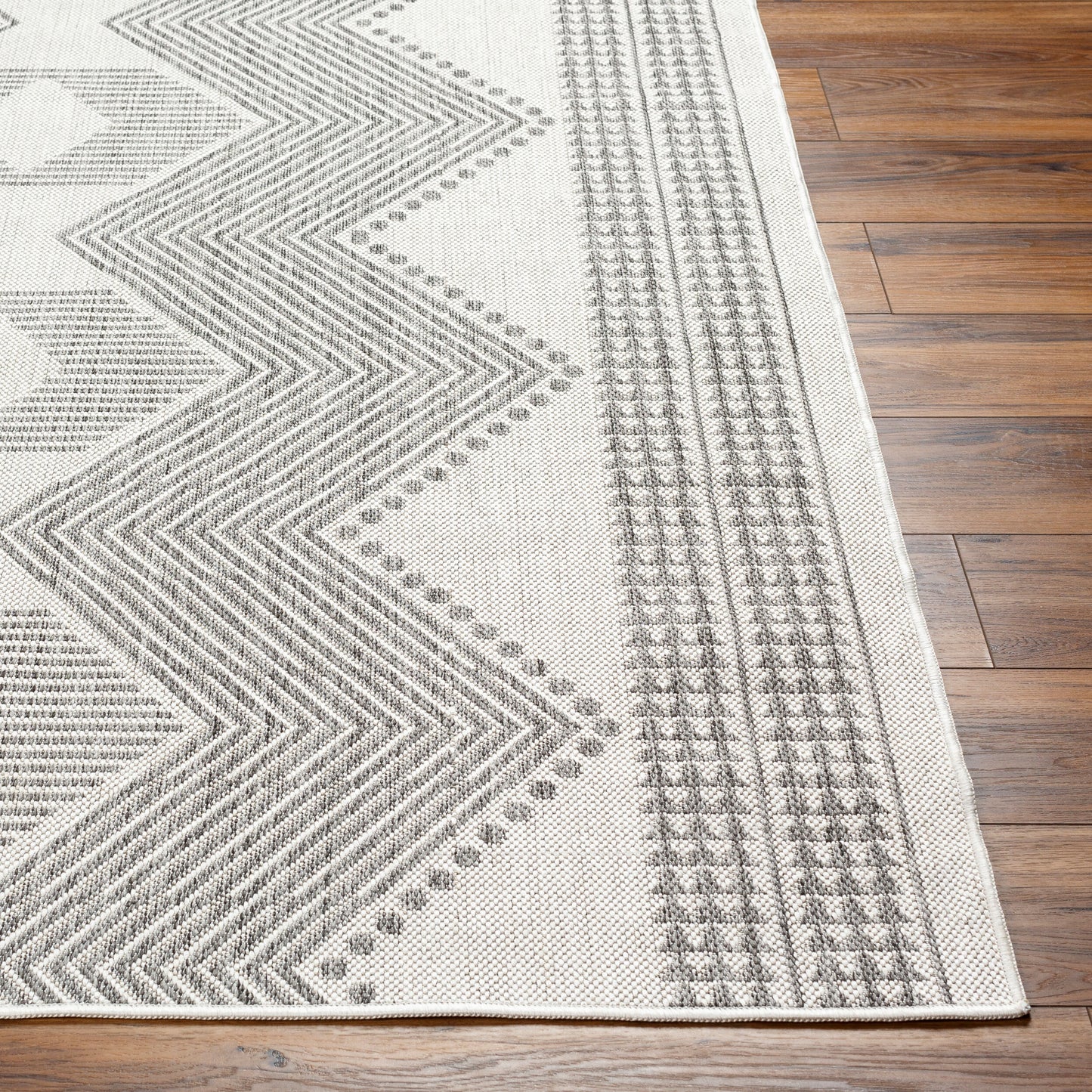 Long Beach LBH-2347 7ft Runner Machine Woven Indoor/Outdoor Runner Rug