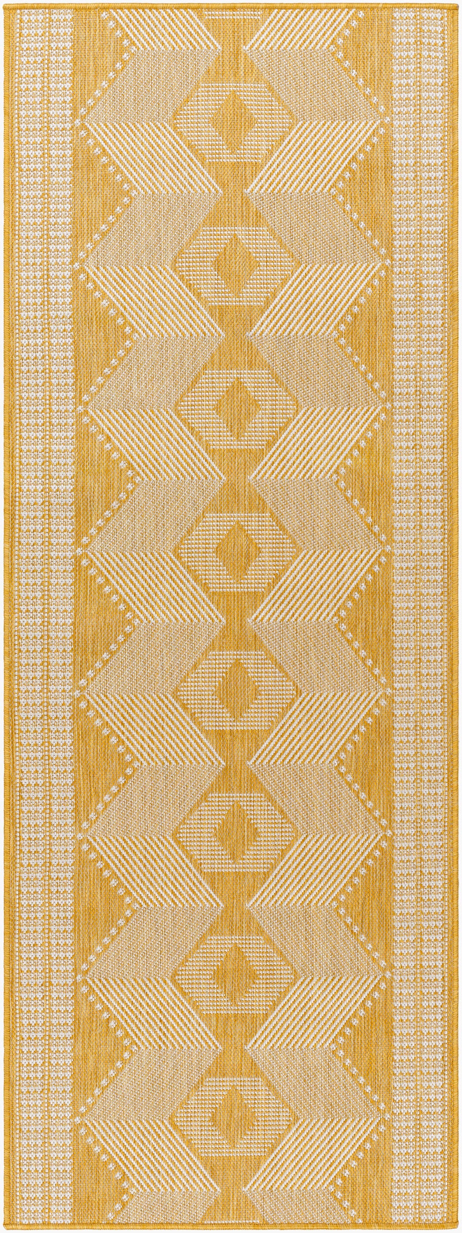 Long Beach LBH-2348 7ft Runner Machine Woven Indoor/Outdoor Runner Rug