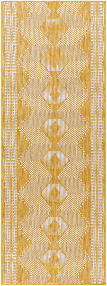Long Beach LBH-2348 7ft Runner Machine Woven Indoor/Outdoor Runner Rug