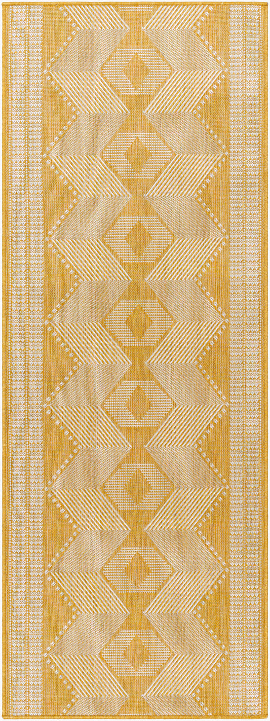 Long Beach LBH-2348 7ft Runner Machine Woven Indoor/Outdoor Runner Rug