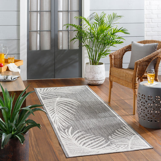 Long Beach LBH-2350 7ft Runner Machine Woven Indoor/Outdoor Runner Rug