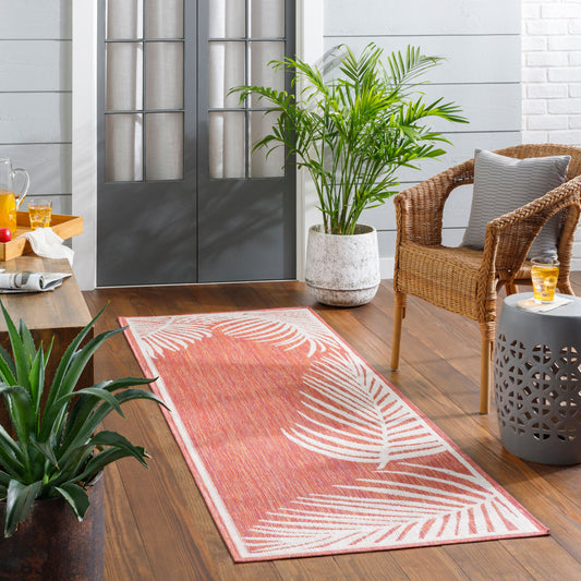 Long Beach LBH-2351 7ft Runner Machine Woven Indoor/Outdoor Runner Rug