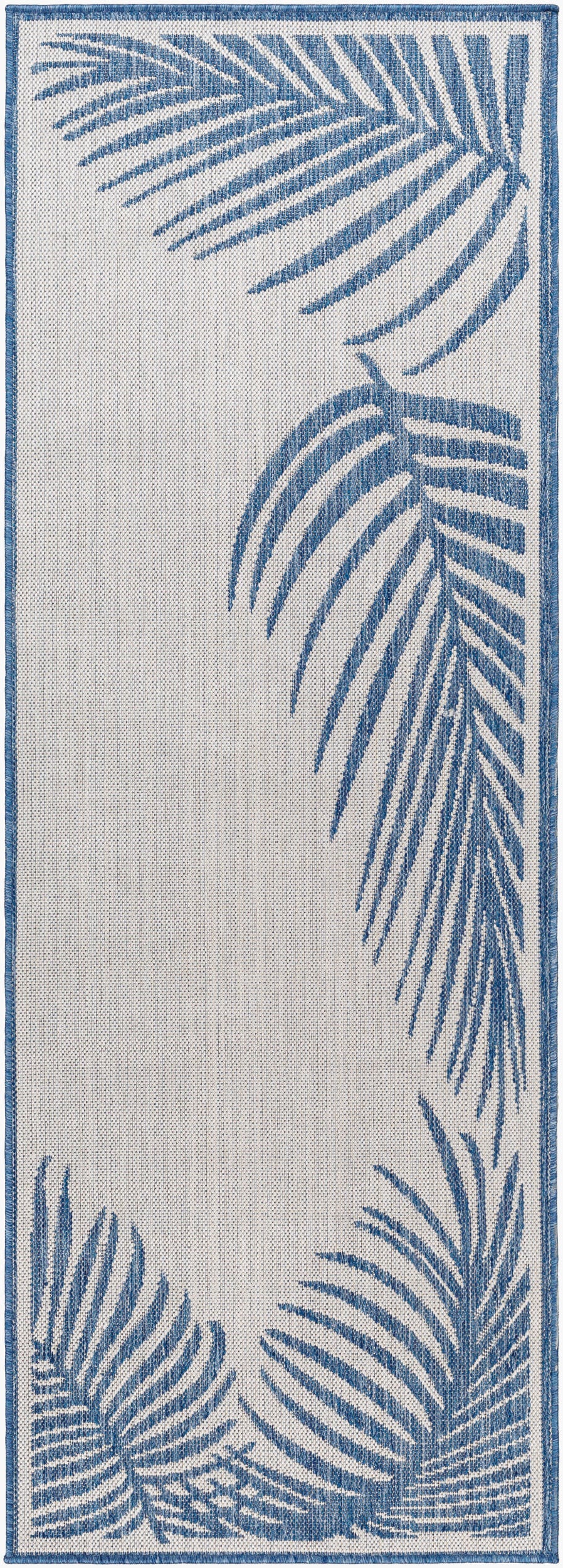 Long Beach LBH-2354 7ft Runner Machine Woven Indoor/Outdoor Runner Rug