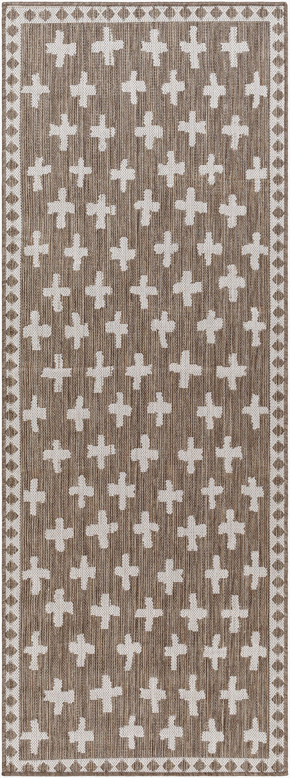 Long Beach LBH-2358 7ft Runner Machine Woven Indoor/Outdoor Runner Rug