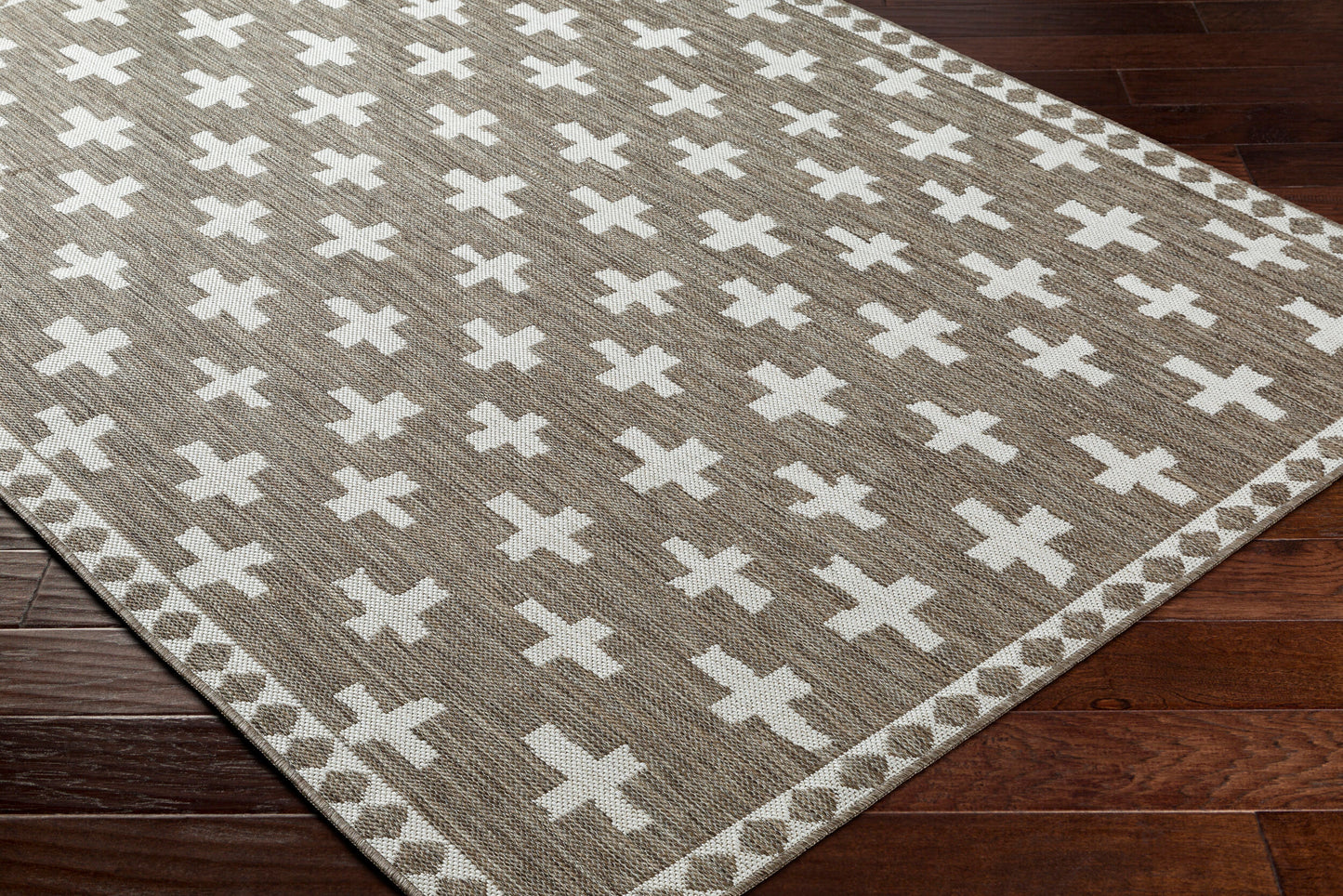 Long Beach LBH-2358 7ft Runner Machine Woven Indoor/Outdoor Runner Rug